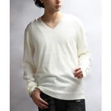 ホワイト | カシミヤタッチ ニット メンズ セーター Vネック インナー | 8（eight） 
