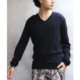 ネイビー | カシミヤタッチ ニット メンズ セーター Vネック インナー | 8（eight） 