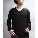 ブラック | カシミヤタッチ ニット メンズ セーター Vネック インナー | 8（eight） 