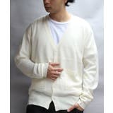 ホワイト | ニット カーディガン カシミヤタッチ メンズ カーディガン 通勤 | 8(eight)