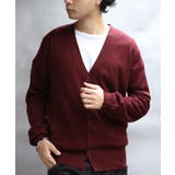ワイン | ニット カーディガン カシミヤタッチ メンズ カーディガン 通勤 | 8(eight)