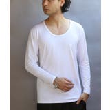 ホワイト | ストレッチUネックロンT メンズ Tシャツ 裏起毛 ユニセックス | 8(eight)