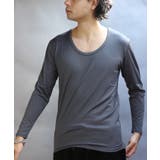 チャコール | ストレッチUネックロンT メンズ Tシャツ 裏起毛 ユニセックス | 8(eight)