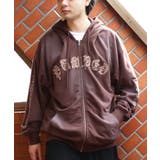 ブラウン | スプレー加工ジップパーカー メンズ グラフィック ヴィンテージ | 8（eight） 