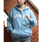 ブルー | スプレー加工ジップパーカー メンズ グラフィック ヴィンテージ | 8（eight） 