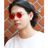 ゴールド/レッド | 丸メタルサングラス メンズ レディース 伊達メガネ | 8(eight)