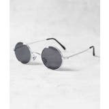 シルバー×コスモーク | 丸メタルフレームサングラス メンズ レディース 専用ケース付き | 8(eight)