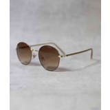 ゴールドベージュ×ブラウンハーフ | ボストンサングラス メンズ レディース メタルフレーム | 8(eight)