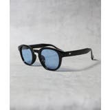 ブラック/ライトブルー | 調光 偏光 ウェリントンサングラス メンズ 黒ぶち 伊達めがね  | 8（eight） 