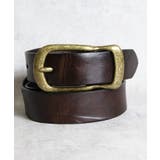 ダークブラウン | レザーバックルベルト メンズ ベルト 革 皮 35mm シワ加工  | 8（eight） 