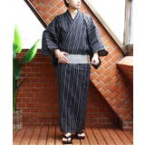 ブラック | しじら浴衣 2点セット メンズ 浴衣 帯セット 花火大会 和柄 | 8（eight） 