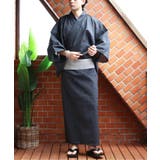 ブラック×グレー | しじら浴衣 2点セット メンズ 浴衣 帯セット 花火大会 和柄 | 8(eight)