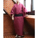 ワイン | しじら浴衣 2点セット メンズ 浴衣 帯セット 花火大会 和柄 | 8(eight)
