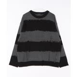 チャコール | ボーダーニットセーター メンズ ニットセーター クルーネック | 8（eight） 