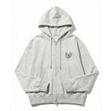グレー | ハートロゴワッペンZIPパーカー メンズ パーカー ロゴ 刺繍  | 8（eight） 