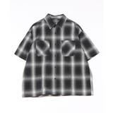 ブラック | オンブレチェック半袖シャツ メンズ シャツ チェック アメカジ系 | 8(eight)