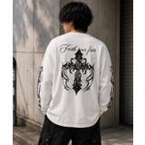 クロス×スカルプリント ワッフルロンT メンズ ロングTシャツ 十字架 | 8(eight) | 詳細画像1