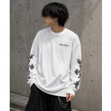 クロス×スカルプリント ワッフルロンT メンズ ロングTシャツ 十字架 | 8(eight) | 詳細画像5
