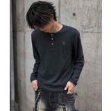 クロス刺繍 ワッフルヘンリーネックロンT メンズ Tシャツ ロング | 8(eight) | 詳細画像1