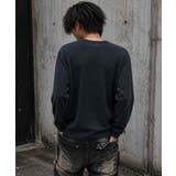 クロス刺繍 ワッフルヘンリーネックロンT メンズ Tシャツ ロング | 8(eight) | 詳細画像2