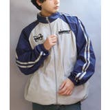 ライトグレー×ネイビー | ナイロンブルゾン メンズ ジャケット 袖ライン 撥水 短丈 | 8(eight)