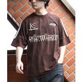 ブラウン | グランジ加工サッカーTシャツ メンズ Tシャツ 半袖 サッカーT | 8(eight)