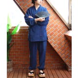 デニム作務衣 メンズ 甚平 デニム コットン 作業着 ルームウェア | 8(eight) | 詳細画像1