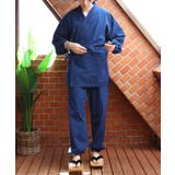 デニム作務衣 メンズ 甚平 デニム コットン 作業着 ルームウェア | 8（eight）  | 詳細画像3 