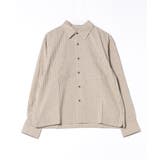 ベージュ | 小格子チェックショートレングスシャツ メンズ 長袖シャツ  | 8（eight） 