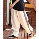 アイボリー | ハチ刺繍入り バルーンパンツ メンズ トラックパンツ サイド ライン  | 8(eight)