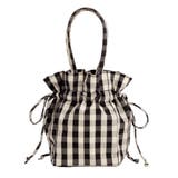 4.Gingham(Black/Cream) | BAGGU 巾着バッグ ショルダーバッグ | 99HeadwearShop【WOMEN】
