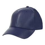 3.Navy(カーブ) | ニューハッタン フェイクレザーキャップ PUレザー | 99HeadwearShop【WOMEN】