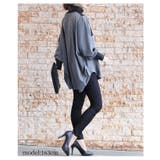 バイカラーの異素材がカッコいいタートルネックのドルマンシャツ。レディース ファッ… | Sawa a la mode | 詳細画像14 
