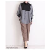 バイカラーの異素材がカッコいいタートルネックのドルマンシャツ。レディース ファッ… | Sawa a la mode | 詳細画像16 