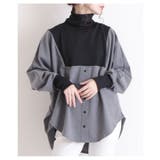 バイカラーの異素材がカッコいいタートルネックのドルマンシャツ。レディース ファッ… | Sawa a la mode | 詳細画像19 