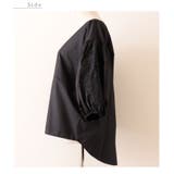 花刺繍レースのぽわん袖トップス ブラック ブラウス | Sawa a la mode | 詳細画像14