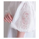 花刺繍レースのぽわん袖トップス ブラック ブラウス | Sawa a la mode | 詳細画像18