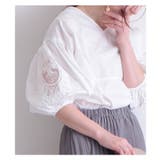 花刺繍レースのぽわん袖トップス ブラック ブラウス | Sawa a la mode | 詳細画像22