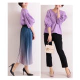 花刺繍レースのぽわん袖トップス ブラック ブラウス | Sawa a la mode | 詳細画像36