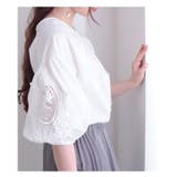 花刺繍レースのぽわん袖トップス ブラック ブラウス | Sawa a la mode | 詳細画像37