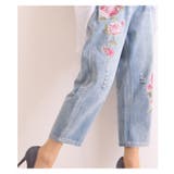 鮮やかな花刺繍付きストレートデニムパンツ。レディース ファッション パンツ | Sawa a la mode | 詳細画像27 
