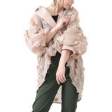 ベージュ | 花模様のぽわん袖シースルートップス レディース ファッション | Sawa a la mode
