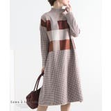 レトロなチェック模様のニットワンピース レディース ファッション | Sawa a la mode | 詳細画像1 