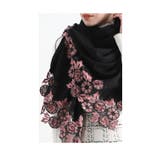ブラック | 花刺繍レース流れる上質ストール レディース ファッション | Sawa a la mode