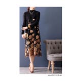 煌くバラ咲く異素材ドッキングワンピース レディース ワンピース | Sawa a la mode | 詳細画像9