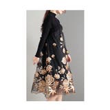煌くバラ咲く異素材ドッキングワンピース レディース ワンピース | Sawa a la mode | 詳細画像10