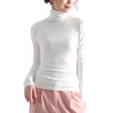 ホワイト | レイヤードで楽しむシンプルなタートルネックトップス レディース ファッション | Sawa a la mode