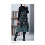 煌くバラ咲く異素材ドッキングワンピース レディース ワンピース | Sawa a la mode | 詳細画像11