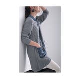 デニムポケット付きニットカーディガン。レディース ファッション カーディガン | Sawa a la mode | 詳細画像3 