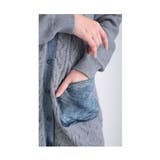 デニムポケット付きニットカーディガン。レディース ファッション カーディガン | Sawa a la mode | 詳細画像8 